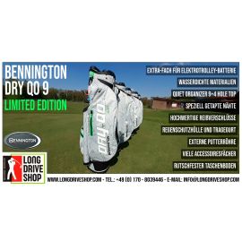 Bennington  QO 9 DRY Wasserdicht Golfbag LIMITED EDITION SILVER / LIME